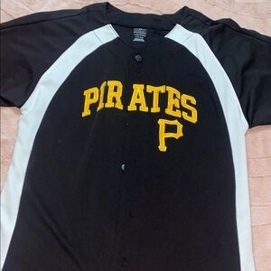 Pirates Kids Black and White Baseball Jersey